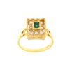 Anello Oro con Smeraldo e Diamanti